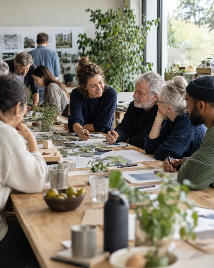 People collaborating on a community initiative