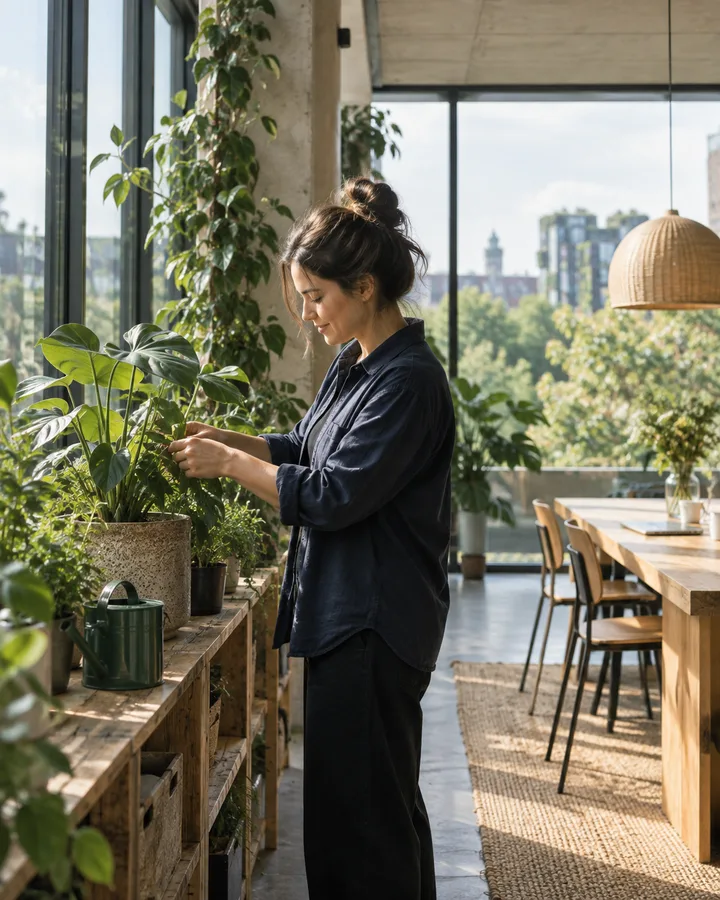 Care for plants in a sustainable workplace
